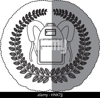 emblem school bag icon design, vector illustration image Stock Vector