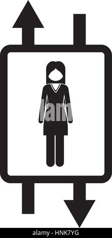 elevator with woman inside icon image, vector illustration Stock Vector