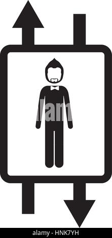 Elevator with man inside icon image, vector illustration Stock Vector