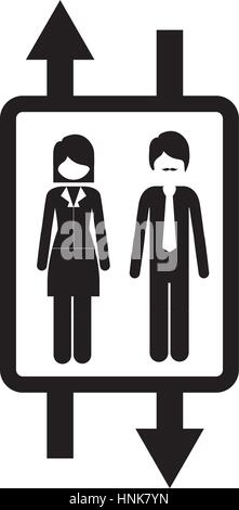 elevator with people inside icon image, vector illustration Stock Vector