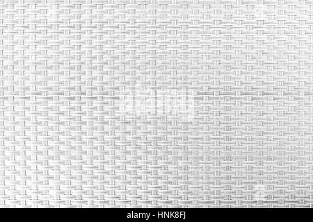 Close-up of gray plastic weave as woven background texture or pattern in black&white. Stock Photo