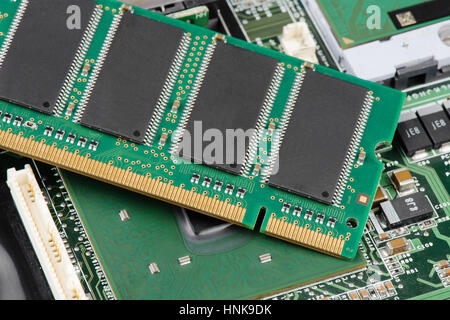 closeup details of computer memory (RAM) Stock Photo