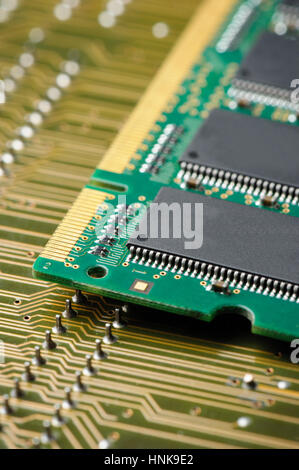 closeup details of computer memory (RAM) Stock Photo