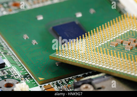 closeup details of Central Processing Unit (CPU) Stock Photo