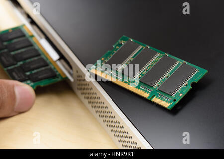 computer memory (RAM), Upgrading the personal computer. Stock Photo