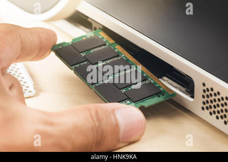 computer memory (RAM), Upgrading the personal computer. Stock Photo