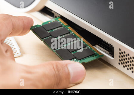 computer memory (RAM), Upgrading the personal computer. Stock Photo