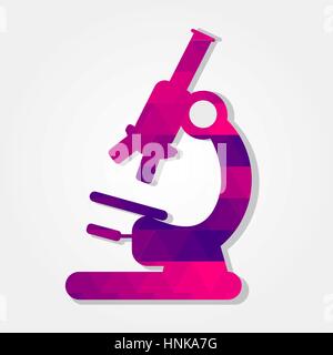 Microscope with a colored triangles forming a gradient, purple to pink. Stock Vector
