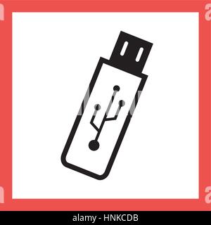 square frame with black contour usb memory vector illustration Stock Vector