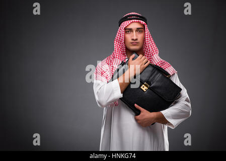 Arab businessman on gray background Stock Photo