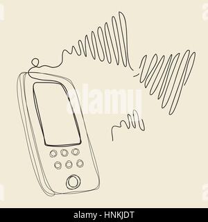 the wire of the new wireless phone Stock Vector