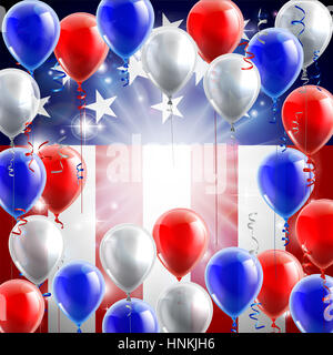 An American flag patriotic or political design background with red, white and blue balloons Stock Photo