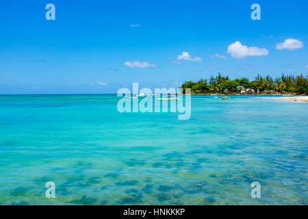 amazing white beaches of Mauritius island. Tropical vacation Stock Photo