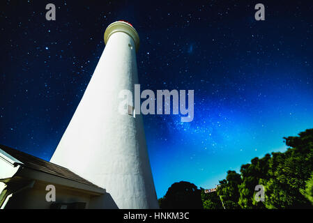 Split Point Lighthouse at night Stock Photo