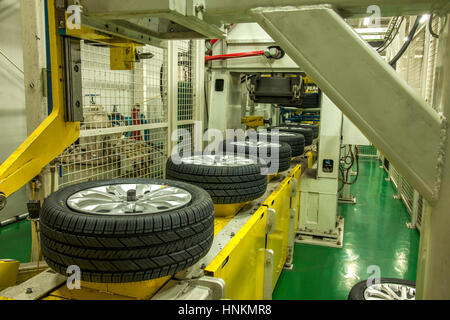 Automobile tire production line Stock Photo