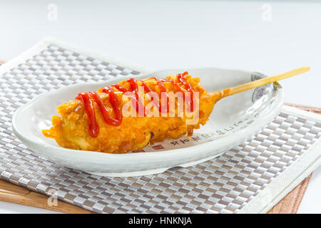 deep fried hot dog Stock Photo