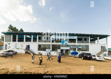 Kibera Town Centre in Kibera Slum, it provides access to clean water, showers and washing facilities to residents, Nairobi, Kenya Stock Photo