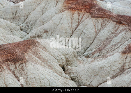 Elevated view of the Painted Desert rock formations in the Petrified Forest National Park Stock Photo