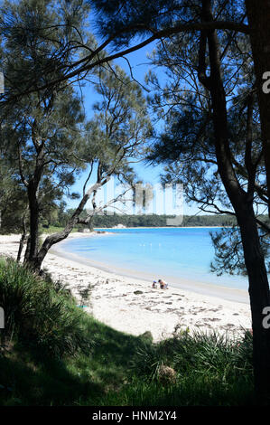 The sandy beach of Washerwoman's Beach, Bendalong, Red Point, Shoalhaven, South Coast, New South Wales, NSW, Australia Stock Photo