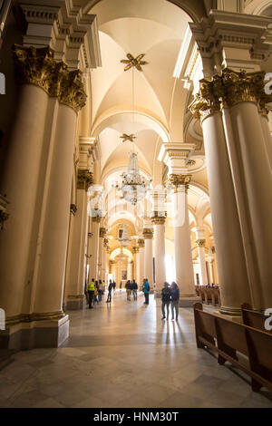 Interior of the Primatial Cathedral of Bogota. Bogota, Colombia. Stock Photo