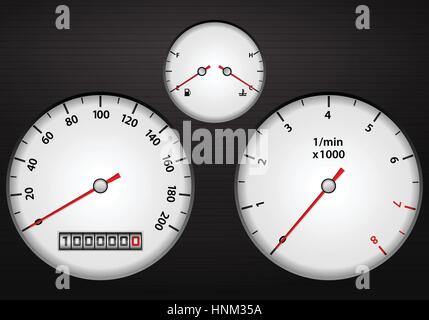 Car dashboard elements on a black background Stock Vector Image & Art ...