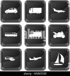 Computer buttons transport isolated on a white background. Vector illustration. Stock Vector