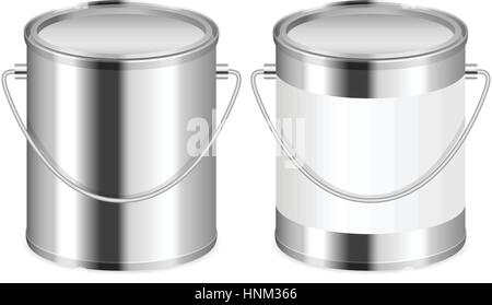 Paint can set on a white background. Stock Vector