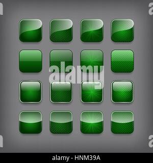 Set of blank green buttons for you design or app. Stock Vector