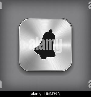 Bell icon - vector metal app button Stock Vector