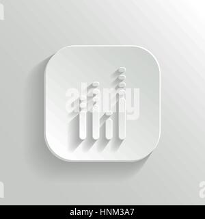 Equalizer icon - vector white app button with shadow Stock Vector