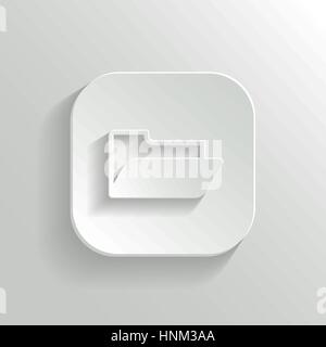 Folder icon - vector white app button with shadow Stock Vector
