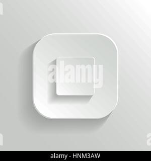 Stop - media player icon - vector white app button with shadow Stock Vector