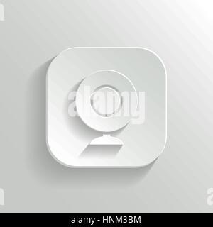 Webcamera icon - vector white app button with shadow Stock Vector