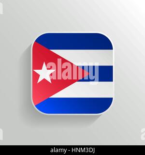 Vector Button - Cuba Flag Icon on White Background Stock Vector