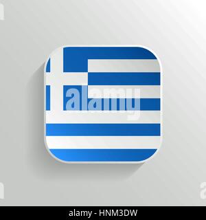 Vector Button - Greece Flag Icon on White Background Stock Vector