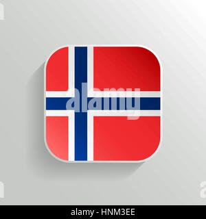 Vector Button - Norway Flag Icon on White Background Stock Vector