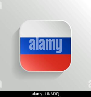 Vector Button - Russia Flag Icon on White Background Stock Vector