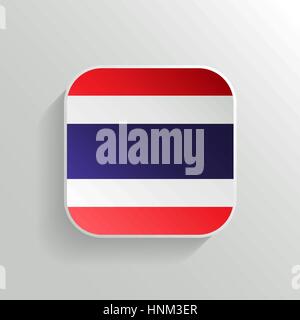 Vector Button - Thailand Flag Icon on White Background Stock Vector
