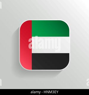 Vector Button - United Arab Emirates Flag Icon on White Background Stock Vector