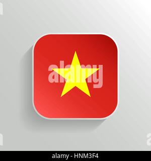 Vector Button - Vietnam Flag Icon on White Background Stock Vector