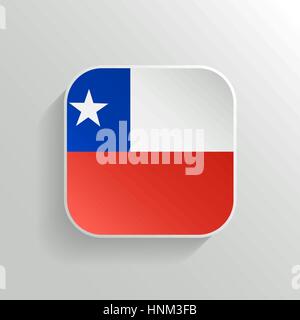 Vector Button - Chile Flag Icon on White Background Stock Vector