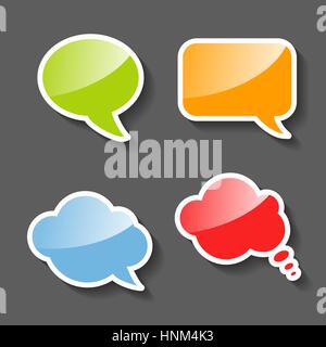 Vector Colorful Paper Speech Bubbles Set Stock Vector