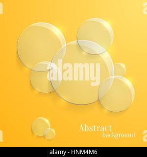 Vector Abstract Background with Glass Glossy Circles Stock Vector