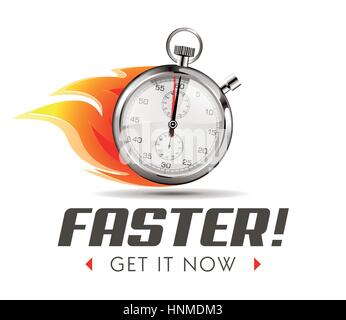 Faster - time is running out - Stopwatch concept Stock Vector
