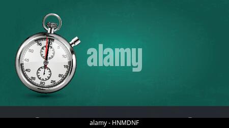 Last minute concept - stopwatch on green background Stock Vector