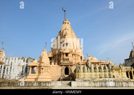 Jain temples on the holy Palitana top in the Gujarat state in India Stock Photo