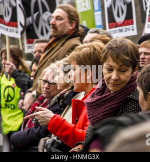 Politicians march in protest at the British Conservative Governments Trident Missile renewal policy Stock Photo