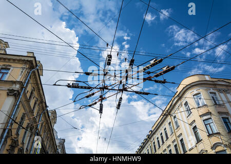 wire in the sky, anthropogenic impact Stock Photo