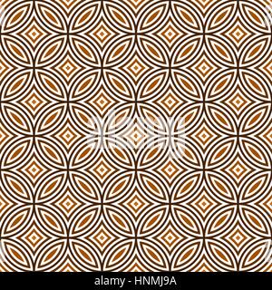 Traditional Japanese pattern of overlapping circles in square layout - seamless editable repeating vector background Stock Vector