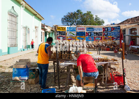 Trinidad, Cuba - January 29, 2017:  Typical street market in Trinidad. Trinidad is a town in the province of Sancti Spiritus, central Cuba. Stock Photo
